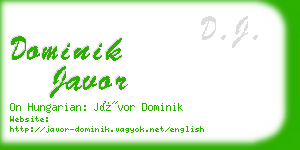 dominik javor business card